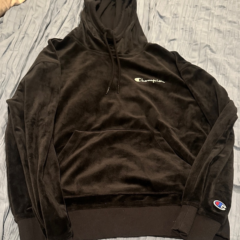 Champion Velvety Black Pullover Hoodie
